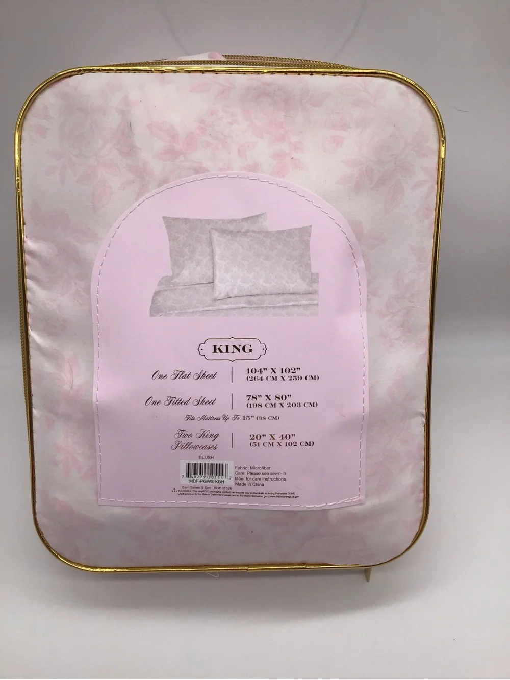 Pink Floral King Sheet Set microfiber